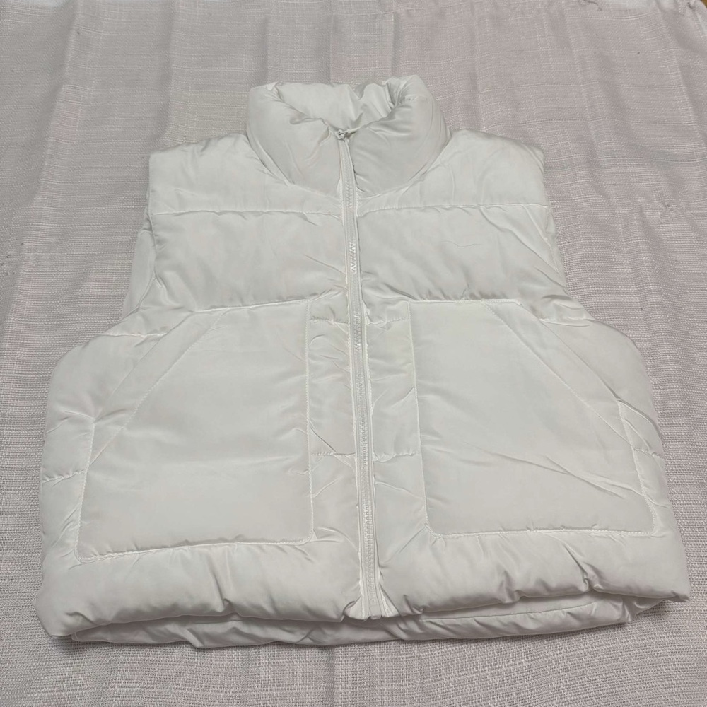 Women's White Puffer Vest
